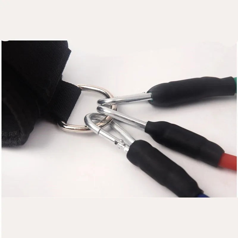 Black Taekwondo leg training pull rope set for explosive force development
