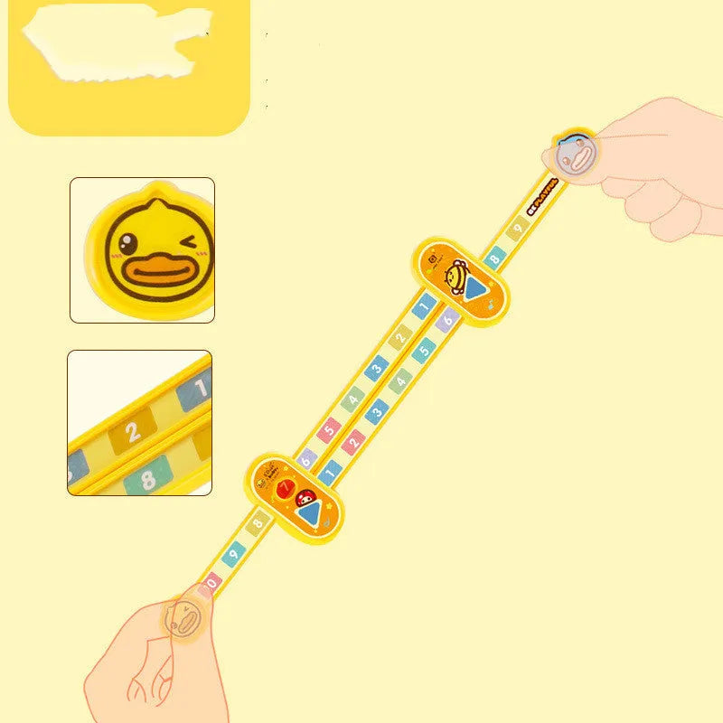 Yellow plastic cartoon digital decomposition ruler for children's maths learning