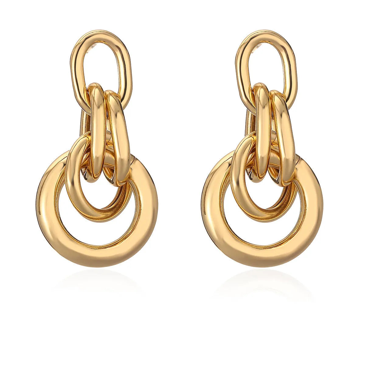 Gold geometric earrings for women with irregular copper shape and simple wild style