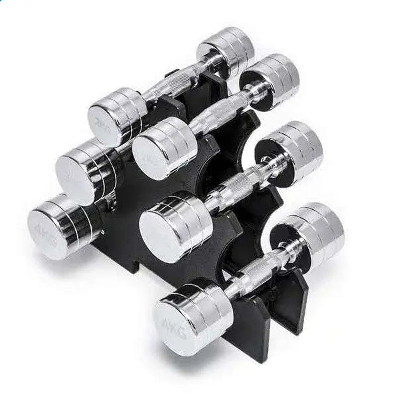 Pure steel electroplated dumbbell with ergonomic handle, 1kg weight for strength training