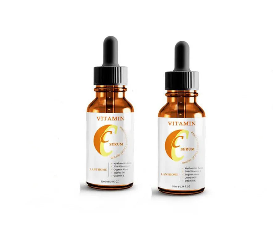 10ml bottle of vitamin C and hyaluronic acid facial serum for skin brightening