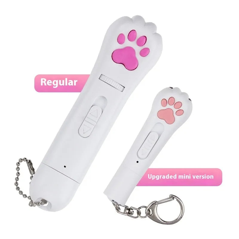 Rechargeable cat teasing stick with laser patterns and moon-light lamp in choice of colours