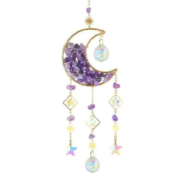 K9 crystal moon pendant car accessory with 420mm hanging length