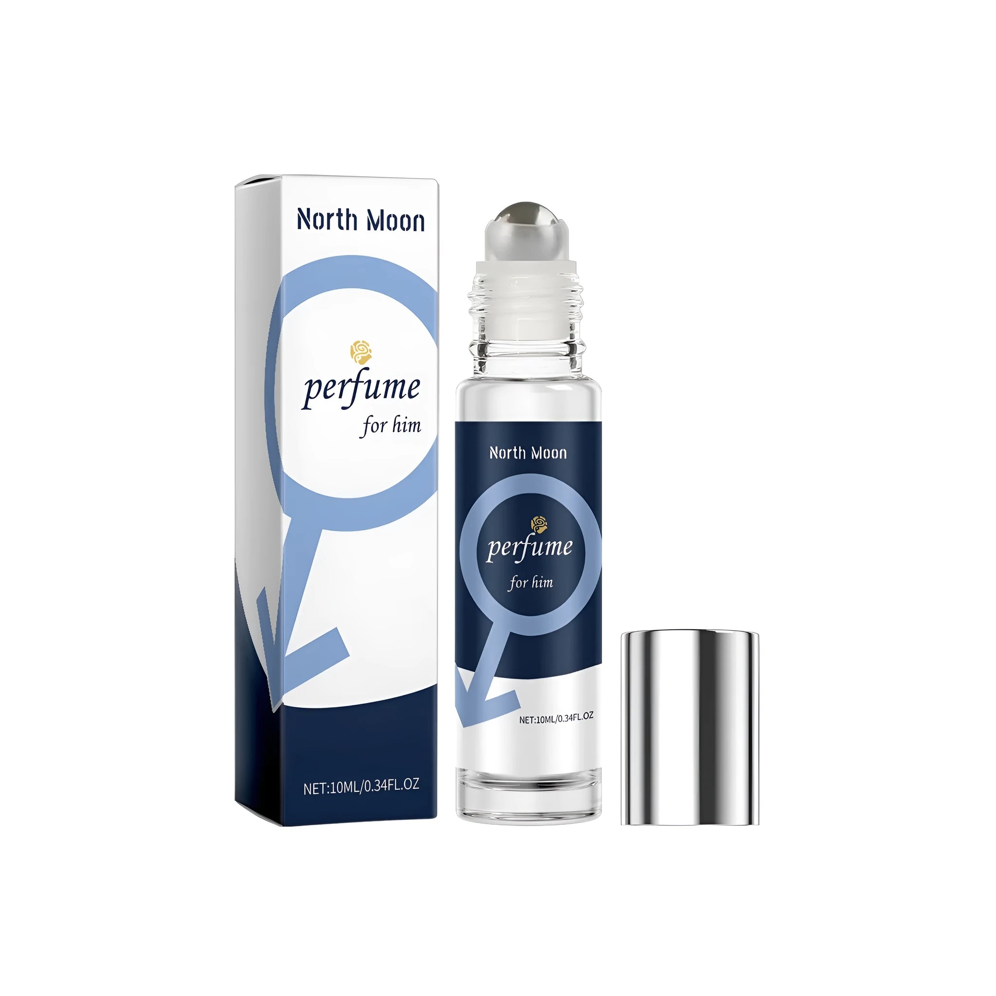 10ml bottle of men's perfume oil spray with bergamot, patchouli, and jasmine extracts.