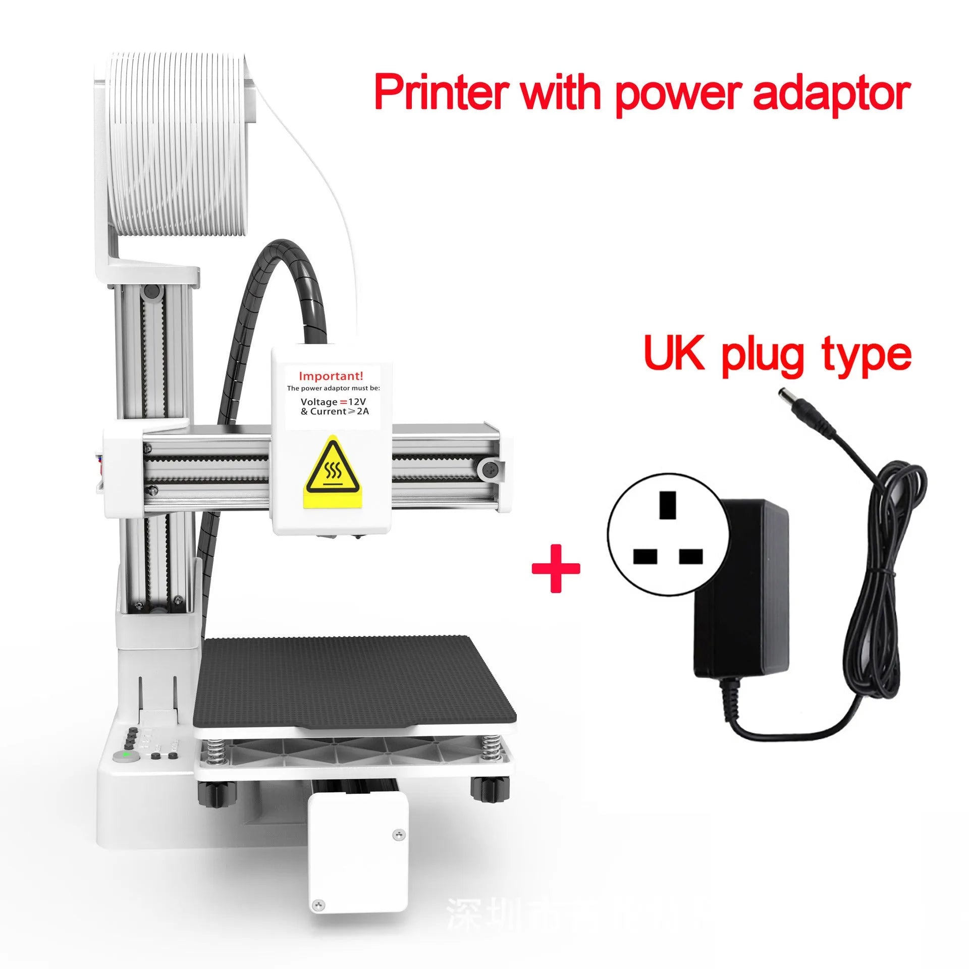 White EasyThreed K10 3D printer with 175mm print volume for TPU and PLA filaments
