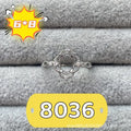 Oval denier ring with open mouth design, five-pointed star ornament, and 6*8mm stone