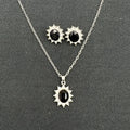 Sunflower zircon ear stud and necklace set for women, alloy electroplated jewellery in six colours