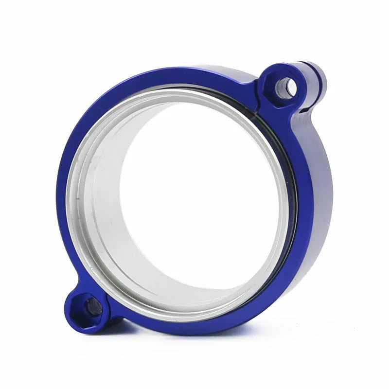 Aluminium turbocharger exhaust v-band clamp in black, blue or red for 2-inch to 4-inch downpipes