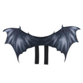 Black cloth bat wings for pets showing small, medium, and large size options