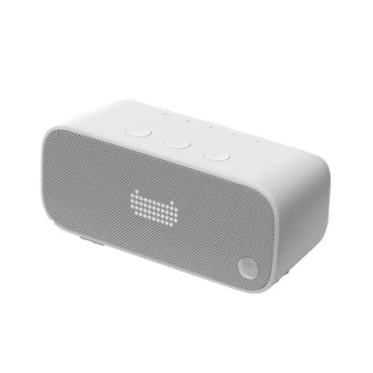 Compact smart Wi-Fi speaker with AI voice assistant in a choice of blue, green, red, or white colours.