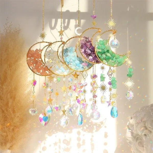 K9 crystal moon pendant car accessory with 420mm hanging length