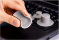Grey plastic laptop cooling pad stand with large and small non-slip pads