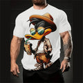 Men's loose casual short sleeve shirt with a colourful cartoon 3D print design.
