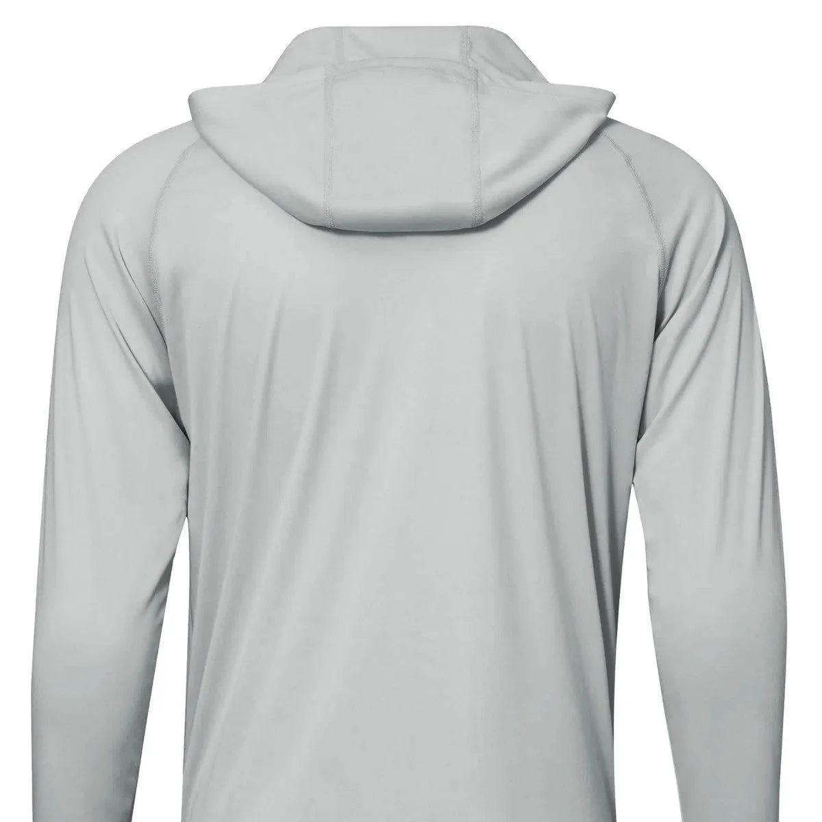 Long-sleeved hooded outdoor top in a solid colour for fishing and climbing with UV protection.