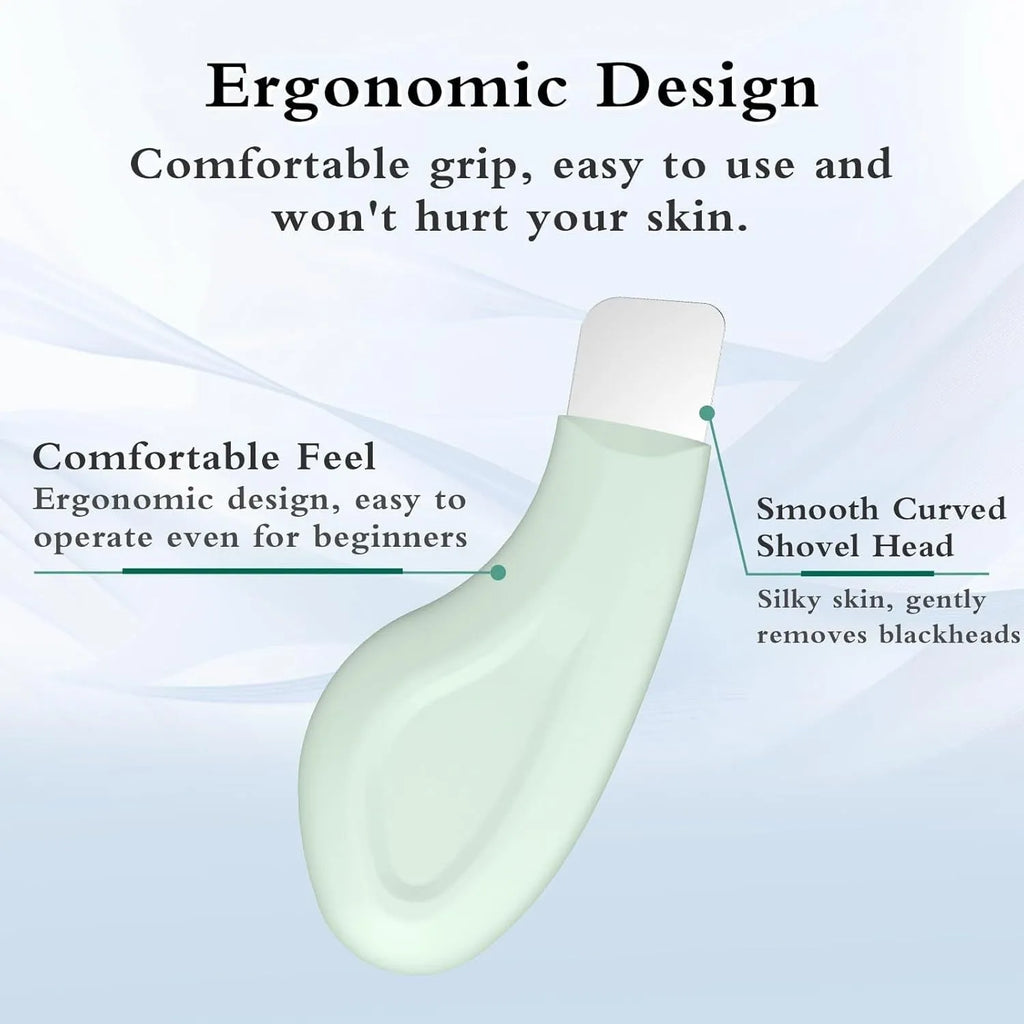 Stainless steel face pore scraper tool with non-slip handle for blackhead removal