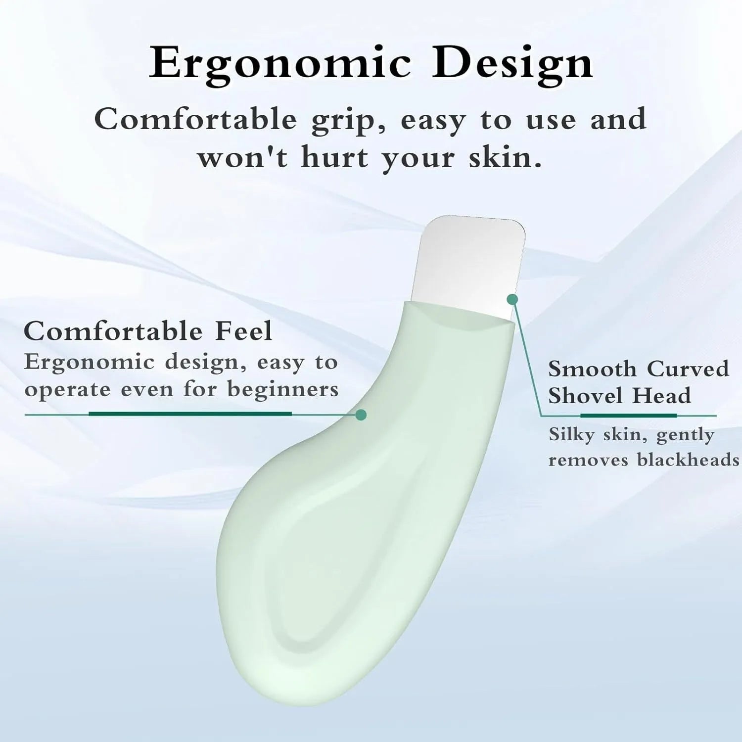 Stainless steel face pore scraper tool with non-slip handle for blackhead removal