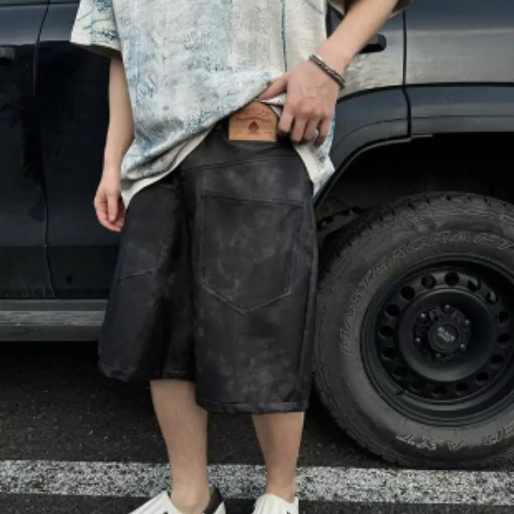 Korean loose fit summer T-shirt with dirty print and tie dye design on polyester fabric.