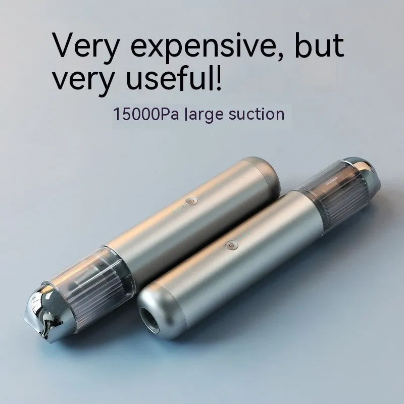 Black BASEUS A3 wireless car vacuum cleaner with cylindrical design and Type-C charging port.
