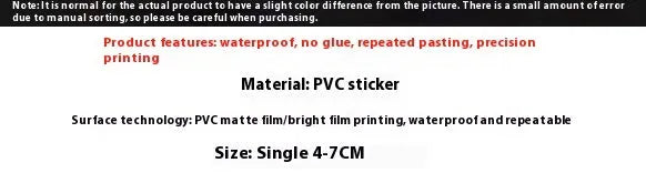 Fresh candy decorative waterproof stickers measuring 4-7cm with cute small object designs