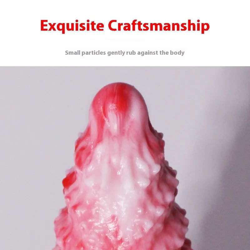 Pink platinum silicone women's masturbation device with shaped penis design