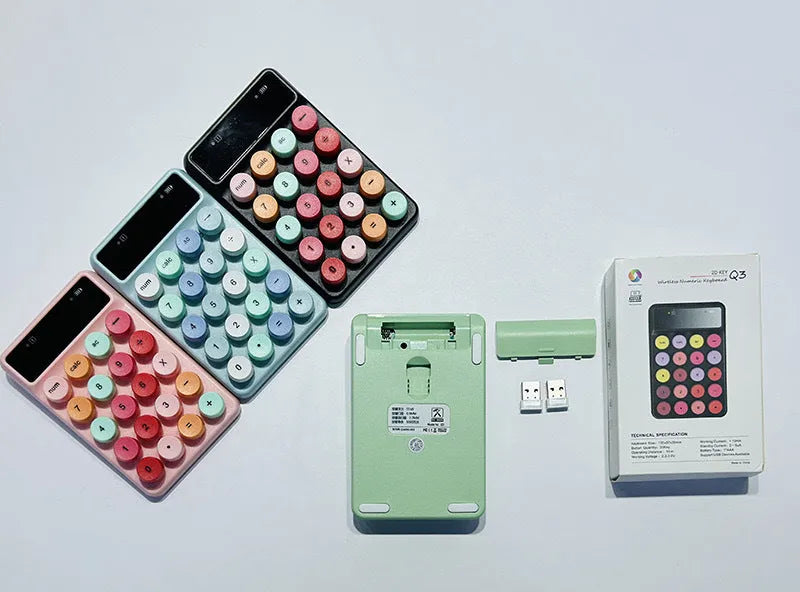 Mini portable wireless keyboard in Macaron colours with ABS plastic construction