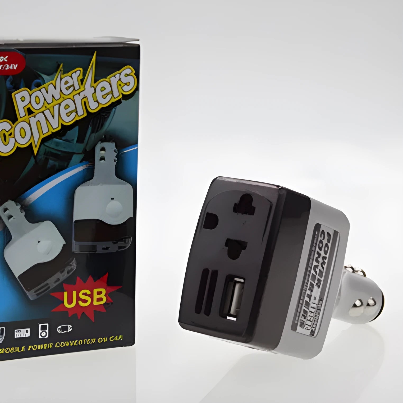 011C car power supply transformer with cigarette lighter plug and USB charging interface