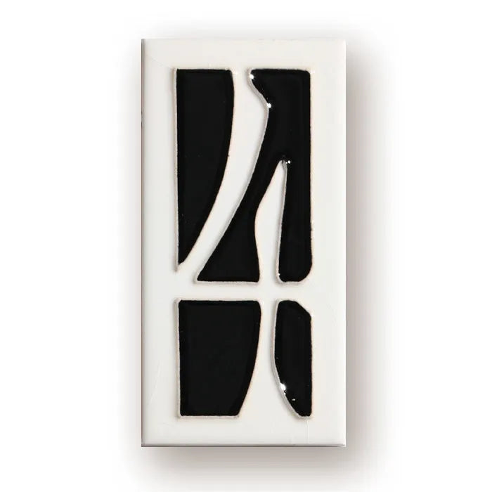 Handmade retro enamel art ceramic doorplate showing number design options on a 76mm by 152mm plate.
