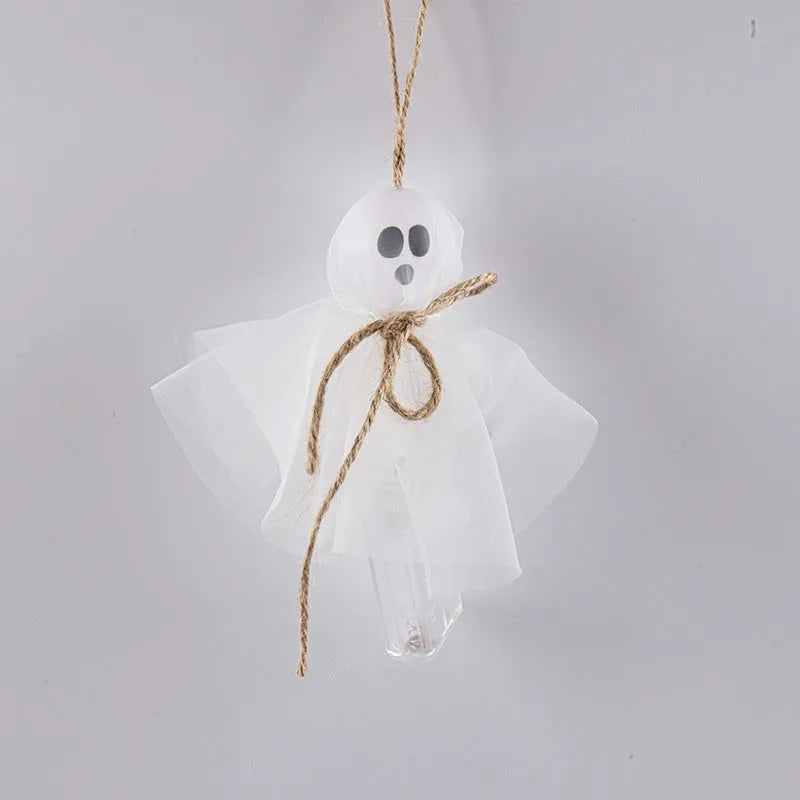 Halloween ghost LED lighting chain with battery box and colourful ghost-themed lights