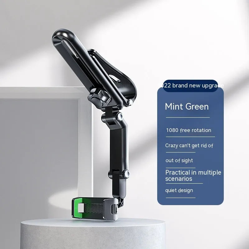 Car air vent mobile phone bracket with clip mechanism in grey and green colour options