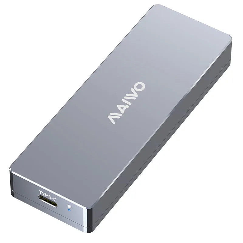 Type-C M.2 SSD hard disk cartridge with aluminium housing, screwdriver, screws, silicone radiator and adapter cable