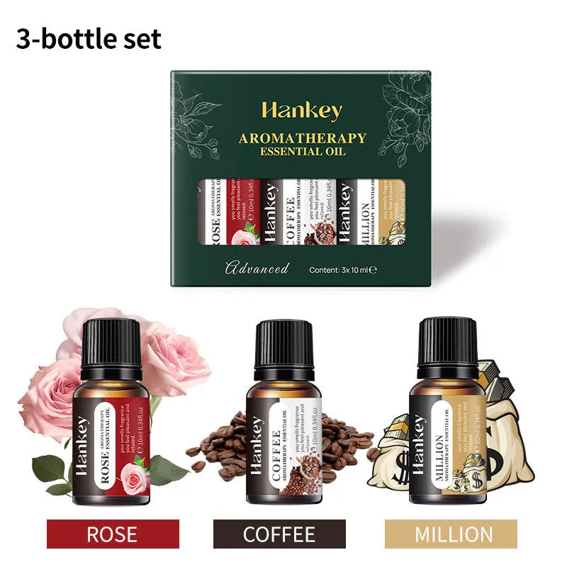 Boxed water-soluble aromatherapy essential oil sets in 3, 5, 6, 10 and 12 piece combinations
