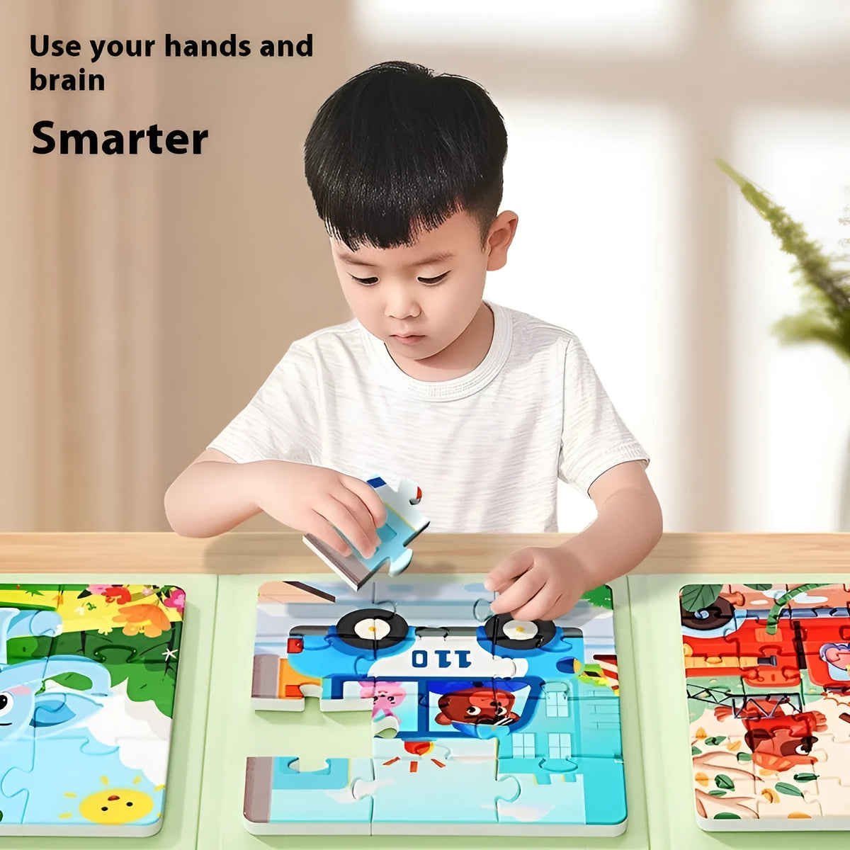 Magnetic puzzle book for children aged 0-3 and 3-6 years, paper educational toy in a white box