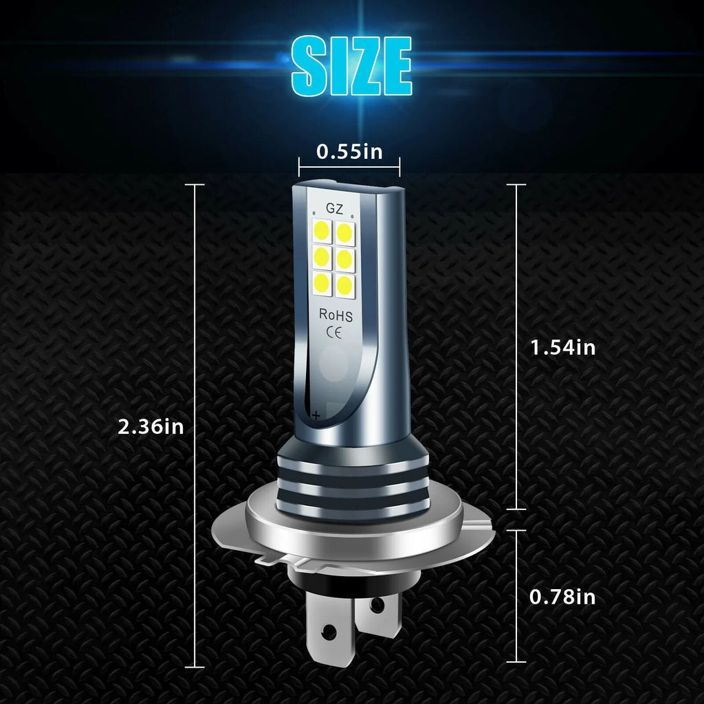 Aluminium housing LED car fog lamp with 12 SMD lights, compatible with H7 9005 H11 formats.