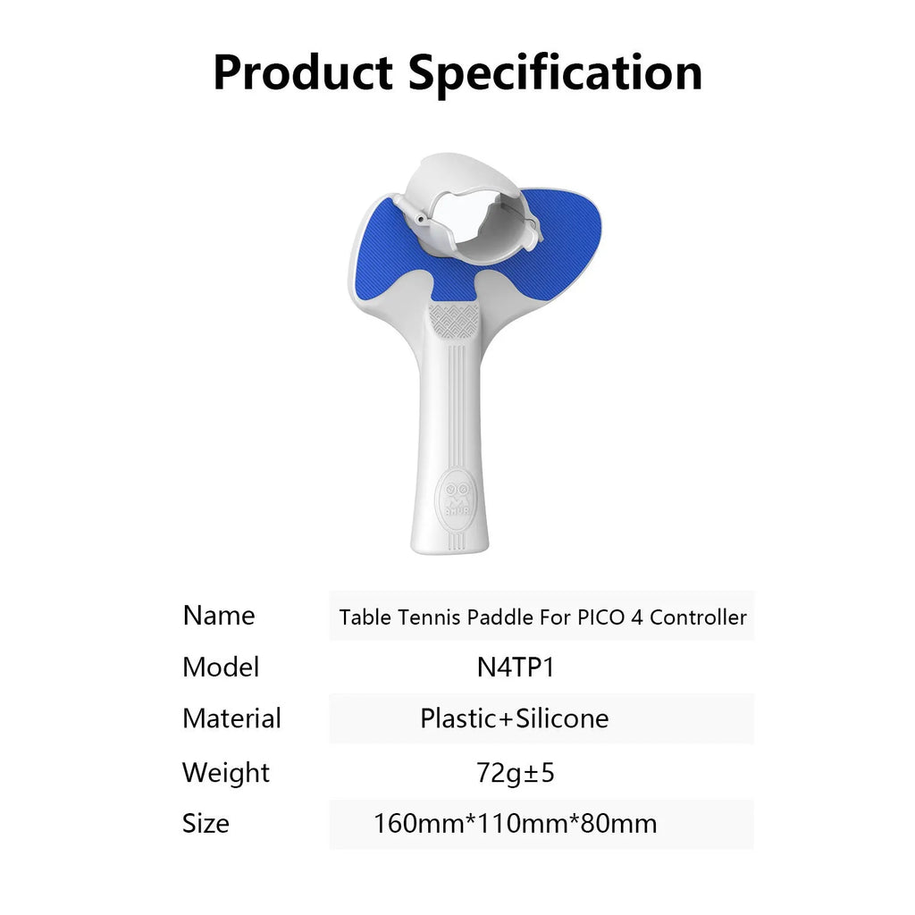 Red and blue silicone plastic table tennis racket grip for Pico 4 VR controller