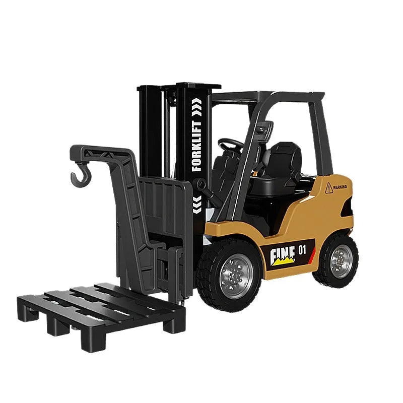 1:64 scale Bluetooth remote control alloy forklift model with obstacle course accessories