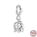 S925 sterling silver elephant pendant with opening and closing buckle, 2.1cm by 1.0cm, 0.45cm aperture