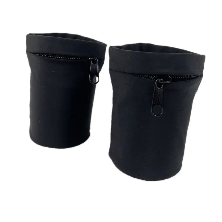 Black wrist bag armband sleeve for mobile phone, shown with dimensions 10cm by 10.5cm.