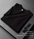 Men's ice silk summer t-shirt in white or black with V-neck or round neck Korean style