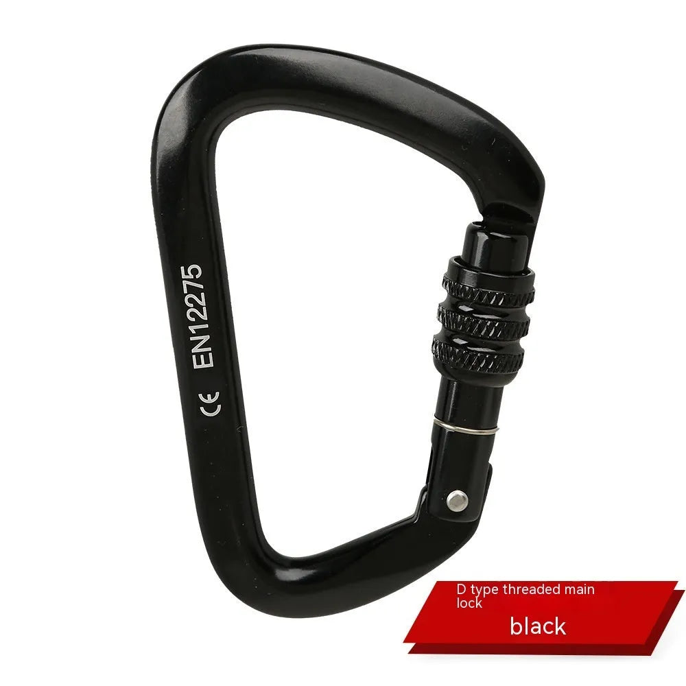 D-type rock climbing safety lock in multiple colour options for mountaineering