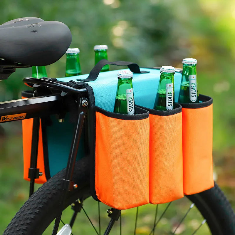 Bicycle double-sided anti-scratch beverage shelf bag in black or orange colour