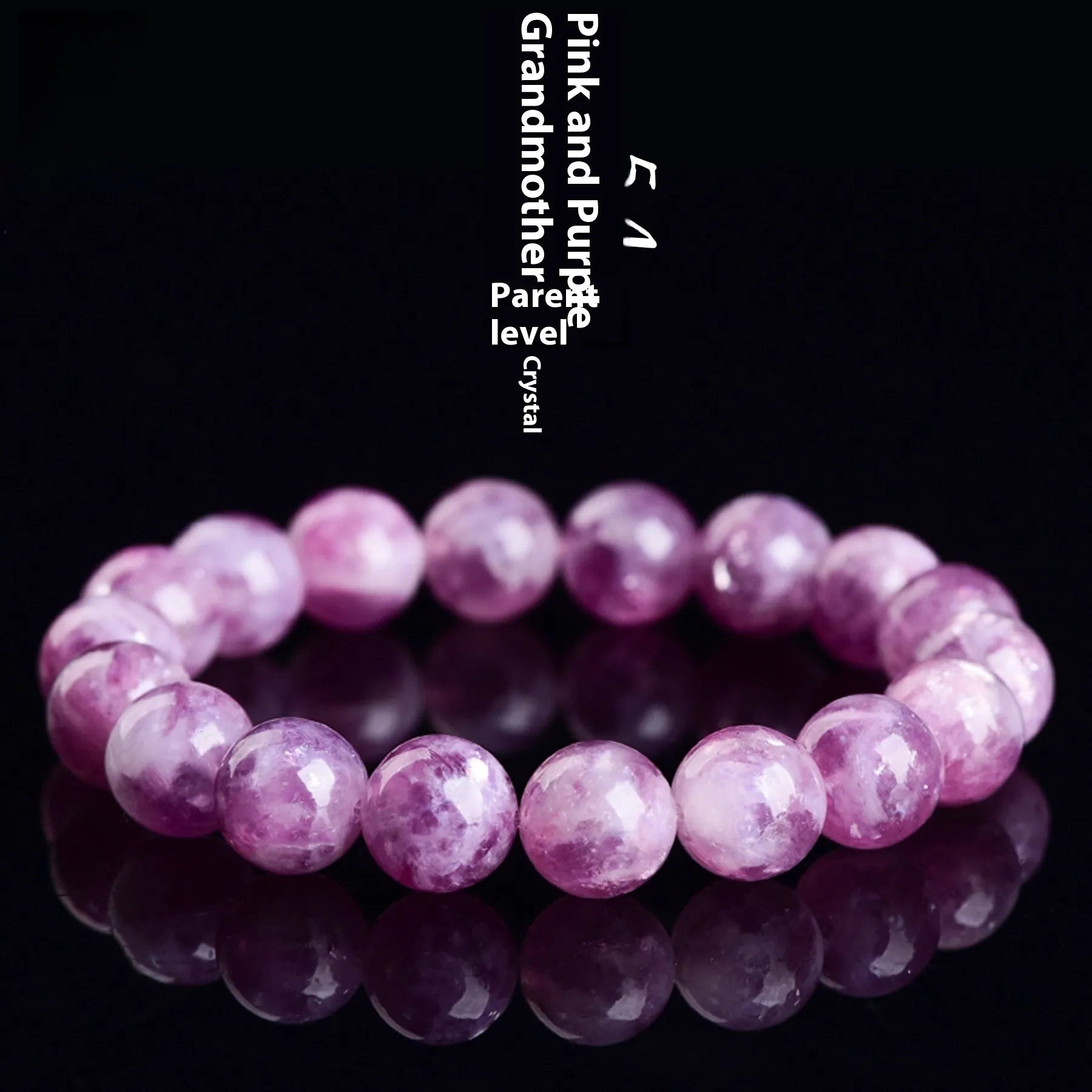 Korean-style geometric crystal bracelet with polished 5A grade purple beads in single-circle design