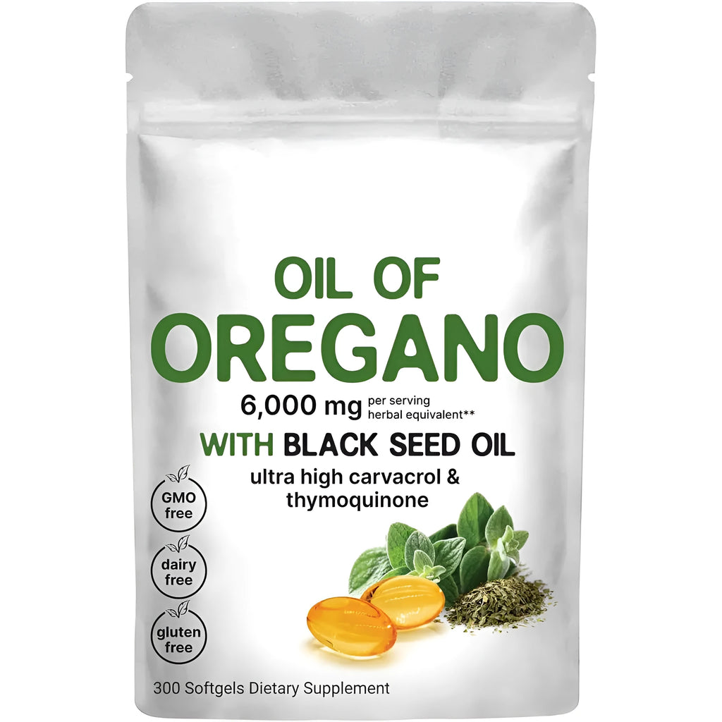 Bottle of black seed oil soft capsules dietary supplement for adults