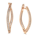 Geometric zircon drop earrings in H0493 colour with copper construction showing structured design lines