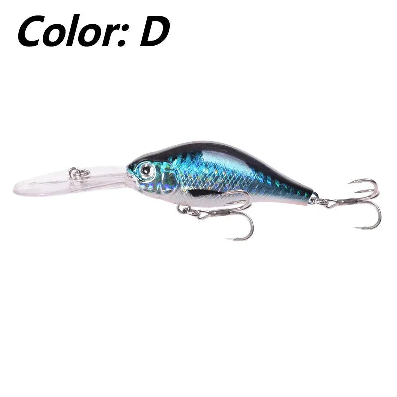 10.5cm Little Fat Man fishing lure with floating rock and long tongue board design in multiple colours