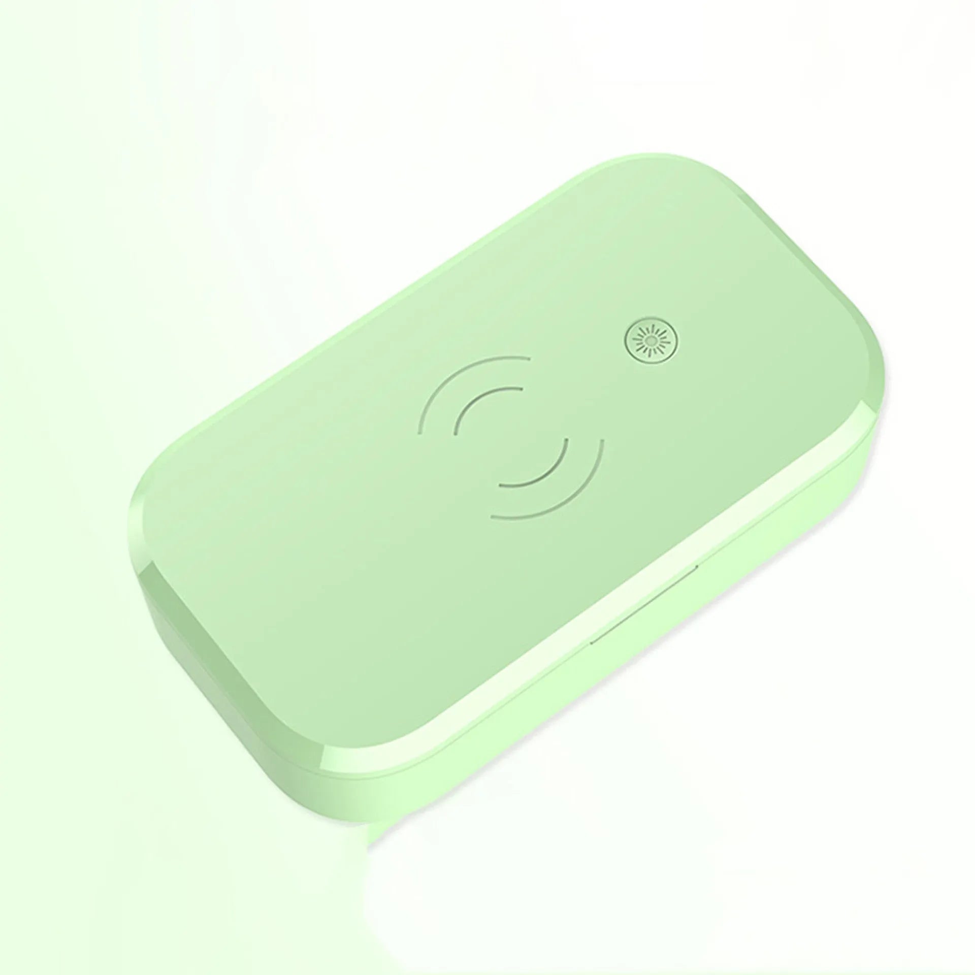 Portable ultraviolet disinfection box with wireless charging pad for nail tools and mobile phones