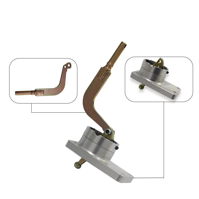 Silver aluminium alloy quick short rod gear shift lever for Horton vehicles