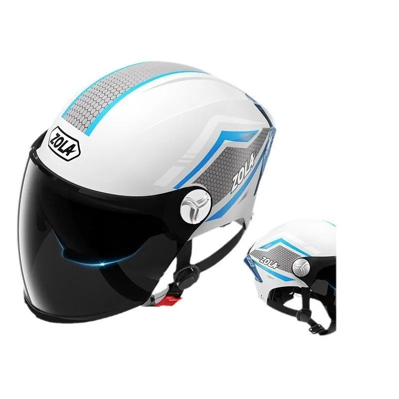 Child's 3C-certified ABS motorcycle half helmet in double mirror finish