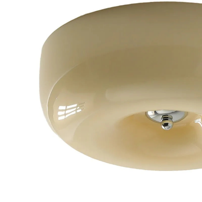 Cream coloured bedroom ceiling lamp with American middle ancient styling and three-colour light settings