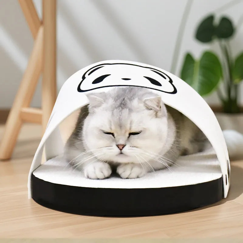 White corrugated paper cat scratch board in slipper style design