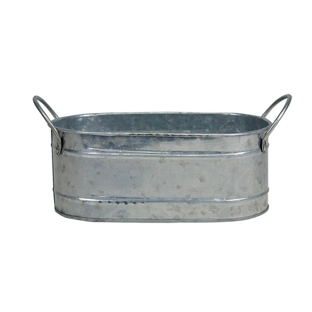 Iron sheet succulent flower pot for desktop use with corrosion-resistant construction